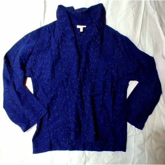 EILEEN FISHER BLUE ORGANIC COTTON SIZE MEDIUN CARDIGAN - Picture 1 of 7